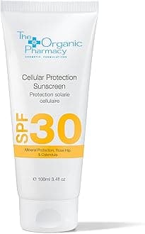 The Organic Pharmacy Cellular Protection Sunscreen SPF 30 for Face & Body - Mineral Sunshield to Block Both UVA & UVB - Vitamin-rich Natural Antioxidants - Light, Non-Flaky, Non-Greasy - 3.4 oz 100 ml