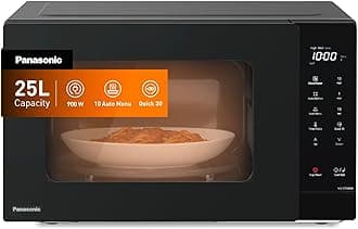 25L Solo Microwave Oven, 900W Power, 5 Power Levels, 10 Auto Programs, Quick 30 Function & Auto Defrost, Compact Countertop Microwave, Large Interior – NN-ST34NBKPQ