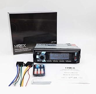 HZEX Single Din Car Stereo with Bluetooth, Detachable Face Digital Media Receiver, Car Audio Head-Unit with Fast Charging USB Ports and AM-FM Tuner Radion, Estereo Multimedia