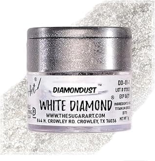 White Diamond Edible Glitter for Drinks, Cocktails, Cake Decorating, Strawberries, Chocolates & More | No Taste | 4g | 100% Food-Safe | Kosher, Vegan, Gluten & Nut Free | DiamonDust by The Sugar Art