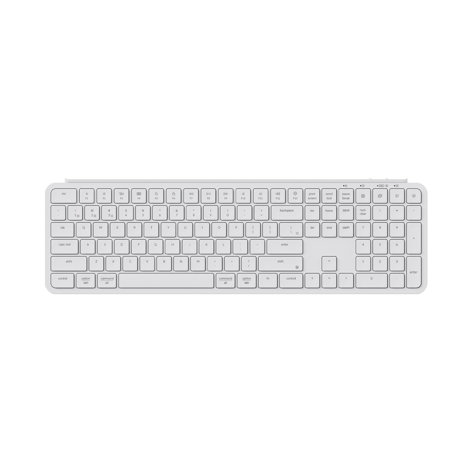 Keychron B6 Pro Ultra-Thin Wireless Keyboard, Full-Size ZMK with Numeric Keypad Quiet Typing, 2.4 GHz/Bluetooth 5.2/Wired Connection Long Battery Life, Compatible with Mac Windows Linux - Ivory White
