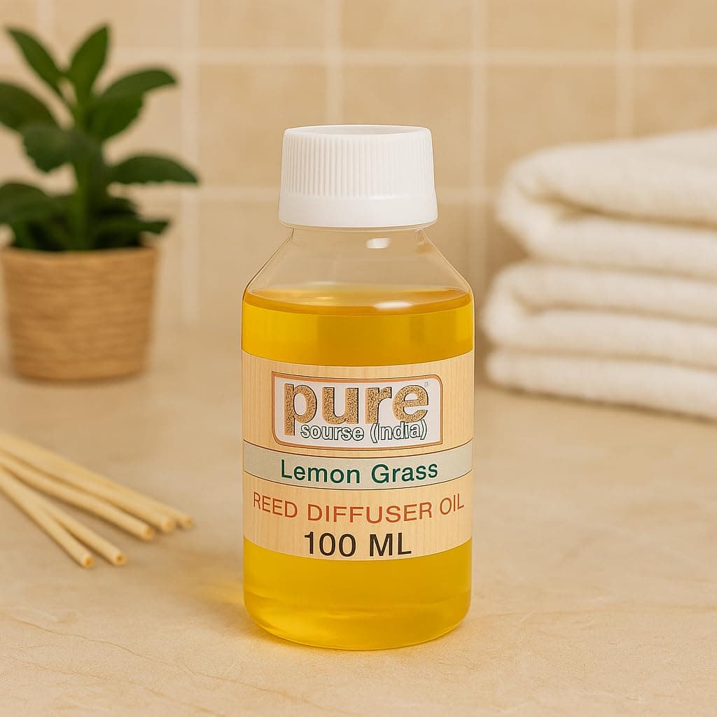 Pure Source India Aroma Reed Diffuser Refill Lemon Grass 100ML,8 Pcs Reed Stick Coming Free With It