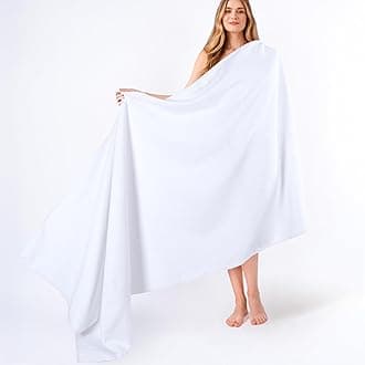 100% Cotton 600 GSM Turkish 40x80 Oversized Bath Towel Sheet, Extra Large Adult Towels for Bathroom, White Bath Sheet