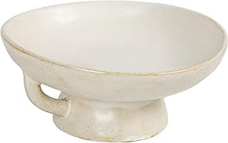 Creative Co-Op Stoneware Bowl w Reactive Glaze, White