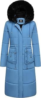 Women's Long Winter Puffer Coat Waterproof Warm Maxi Down Jacket Faux Fur Removable Hood Parka