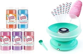Cotton Candy Express BB1000-S Cotton Candy Machine, with 5-11oz. Jars of Cherry, Grape, Blue Raspberry, Orange, Pink Vanilla Floss Sugar & 50 Paper Cones Easy to Use and Clean