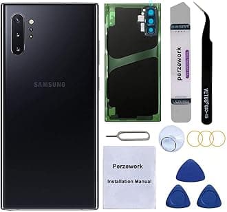 Rear Back Glass Replacement for Samsung Galaxy Note 10 6.3 inches with Reparing Toolkit and Pre-Installed Adhesive (Aura Black)