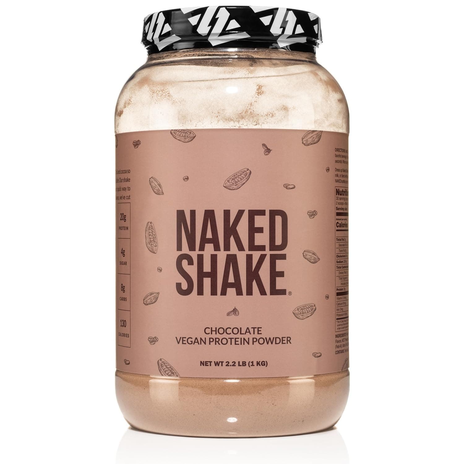 NAKED Shake - Chocolate Protein Powder - Plant Based Protein Shake with Mct Oil, NSF Certified, Gluten-Free, Soy-Free, No Gmos Or Artificial Sweeteners - 30 Servings