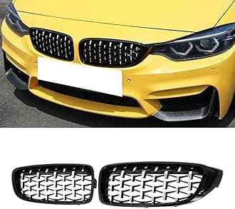 MAXDOM Replacement Front Upper Grill Fit for BMW (2014-2020) 4 Series F32 F33 F36 (2015-2019) F80 M3 F82 M4 – Gloss Black Diamond ABS Grille