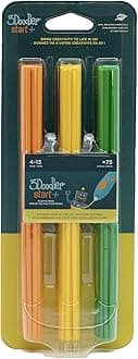 3Doodler 3D Printing Filament x75 Strands, Over 375 ft. of Extruded Garden Blend, Start Plastic Refill Blister Pack(75) -Mix 2,6-13 years old