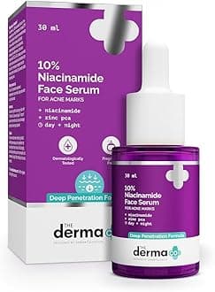 - The Derma Co 10% Niacinamide Serum with 2% Zinc, Powered by Deep Penetration Formula™ | Fades Acne Marks, Controls Oil & Reduces Dark Spots | 30 ml