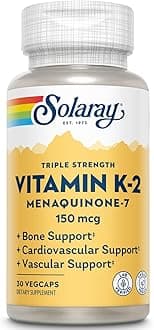 Solaray, Triple Strength Vitamin K-2 Menaquinone-7, 150 mcg, 30 Veggie Capsules