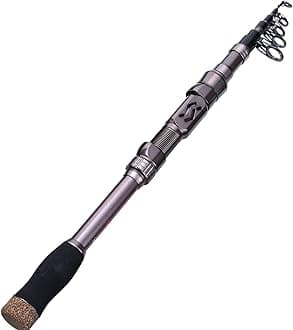 Telescopic Fishing Rod - 24 Ton Carbon Fiber,CNC Machined Reel Seat, Comfortable EVA Handle, Travel Fishing Rod for Bass Trout Fishing