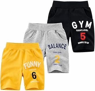 KYDA KIDS 100% Cotton Kids Shorts for Boys & Girls - Regular Fit Casual Short for Unisex, Multicolor - Pack of 3