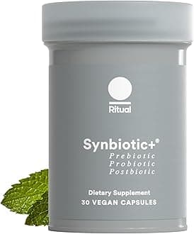 Synbiotic - Complete 3-in-1 Probiotic, Prebiotic, Postbiotic** - for Women and Men - to Support Gut, Digestive Health, Regularity, Bloating** - Vegan - One Daily Capsule - Mint - 30 Servings