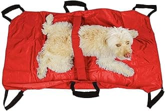 WDZCZDoo Red Animal Stretcher Pet Trolley, 47 * 29 Inch, Max 242lbs Capacity, Ideal for Large Dog Breeds, Veterinary Transport, Pet Emergency Care (Red)