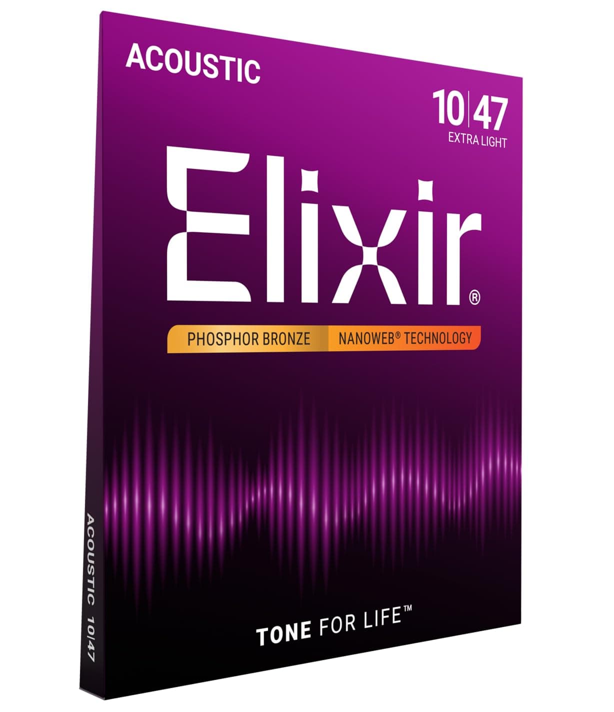 Strings Acoustic Phosphor Bronze Strings NANOWEB Coating, 6-String, Extra Light
