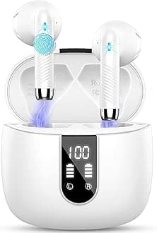 Wireless Earbuds, Bluetooth 5.4 Headphones NEW Wireless Headphones with 4 ENC Mic, 56H Bluetooth Earphones in Ear Noise Cancelling Deep Bass, Mini Ear Buds Bluetooth Earbuds IP7 Waterproof LED Display