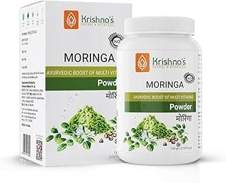 Krishna's Herbal & Ayurveda Pure Moringa Leaf Powder (100gms), Drumstick Leaf Powder Good for Hair, Skin and Immunity, Rich in Multivitamins