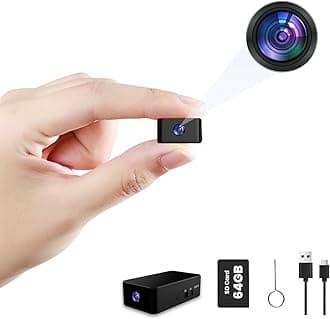 Mini Spy Camera - 64GB Hidden 1080P Small Cam, One Button Operate, Loop Record and Motion Detection Video-record, for Babies/Indoors/Outdoors (No WiFi, Include TF Card)