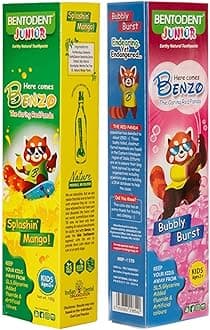 100% Natural Kids super saver pack bubble gum 100g & mango 100g Toothpaste, Fluoride Free, Sls Free, Complete oral care protection for kids, Fresh Breath, Best for kids 2+ years