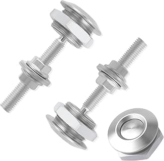carleef 2PCS Hood Pins Kit for Car with Spacers & Screws,Aluminum Alloy Bumper Quick Release for Engine Cover Protection,Universal Push-Button Quick Latch Car Accessories (Silver), 1.01x1.01x0.6 inch