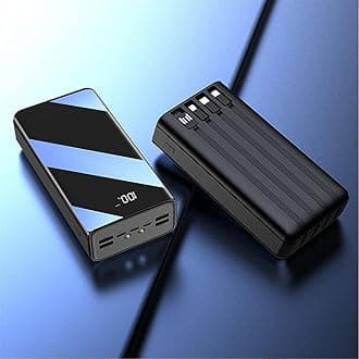 Power Bank Comes With Four Wires 60000Mah Power Bank/Portable External Battery Compatible With 99% Of Electronic Devices On The Market,Black