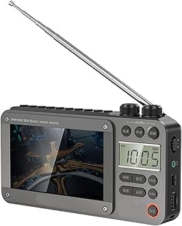 High-End Video Plug-in Bluetooth Pocket Tv, Tv Radio Portable, New Multifunctional Radio Can Play Video, Pocket Tv, High-End Video Plug-in Bluetooth Pocket Full Band Video Radio (Gray)