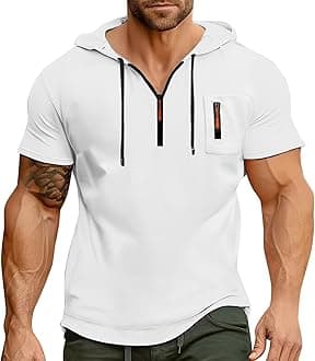 Hoodies for Men Quarter Zip Hoodie Lightweight Sweatshirt Pullover Oversized Hooded Tshirts with Pocket