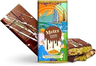 Meltz Dubai Premium Chocolate with Pistachio KnaFeh, Gourmet Middle Eastern Delight, (192 Grams x Pack of 1), Made in UAE - Exotic Fusion of KnaFeh & Pistachio Flavors