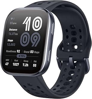 Bip 6 Smart Watch 46mm, 14 Day Battery, 1.97" AMOLED Display, GPS & Free Maps, AI, Bluetooth Call & Text, Health, Fitness & Sleep Tracker, 140+ Workout Modes, 5 ATM Water-Resistance, Black