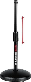 Desktop Microphone Stand with Round Weighted Base & Adjustable Height (GFW-MIC-0501)