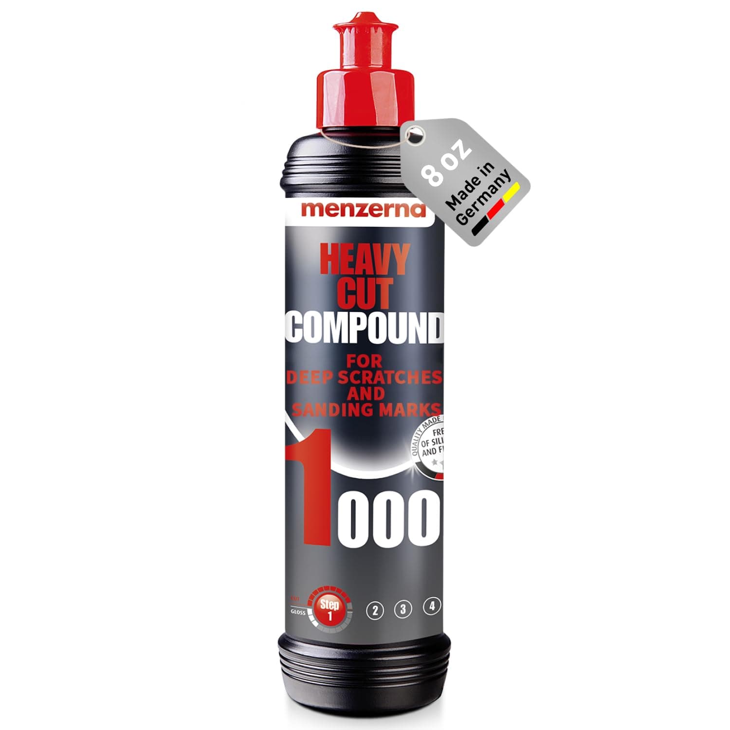 Heavy Cut Compound 1000" I Abrasive Polishing Compound for Deep Scratches, Sanding Marks, Swirls & Holograms I Buffing and Polishing Compound for Scratch Repair I Silicone Free I 8 fl oz.