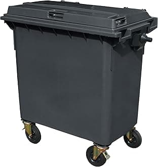 Grey 770 ltr Wheelie Bin - Mid Size 4-Wheel Wheelie Bin - Tough & Durable - For All Your Outdoor Rubbish & Recycling - EN840 Certified & Tested