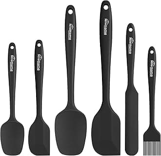 Silicone Spatula Set 6 Pieces Food Grade Kitchen Utensils with Silicone Brush Heat Resistant BPA-Free Rubber Spatula for Scraping, Baking, Cooking, Mixing