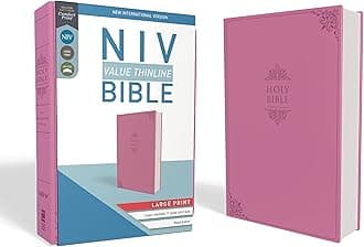 NIV, Value Thinline Bible, Large Print, Imitation Leather, Pink: New International Version, Pink, Leathersoft, Value Thinline