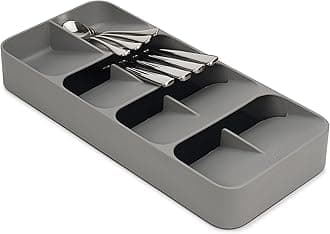 Drawer Store - Large Compact Cutlery Drawer Organizer, 8 compartments, holds 48 pieces - Grey