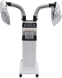 Professional Salon Hair Steamer, Hair Dyeing Machine, 110V 650W Nano Hair Steamer/Hair Oil Machine Stand Up Base Salon Spa Equipment for Hairdressing Care Hair Repair (White)