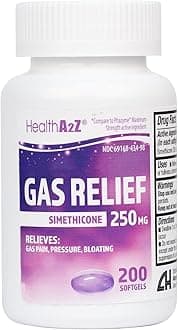 Gas Relief, Simethicone 250mg, Fast Acting Gas Relief, Bloating, Pressure, Discomfort, 200 Softgels