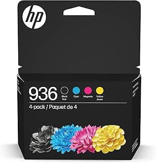 - HP 936 Black, Cyan, Magenta, Yellow Ink Cartridges (4-Pack) | Works with OfficeJet 9120, Pro 9110, 9120, 9130, Wide Format 9730 | Eligible for Instant Ink | 6C3Z5LN