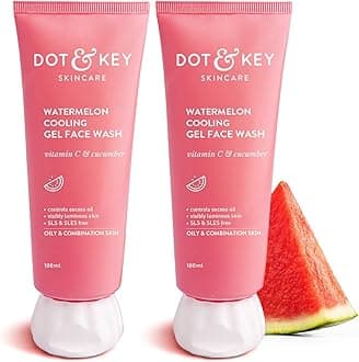Watermelon Super Glow Gel Face Wash with Vitamin C & Cucumber | Face Wash for Glowing Skin, Pigmentation and Dark Spot Reduction Normal, Combination & Oily Skin (200ml) | Pack of 2