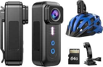 BOBLOV F5 2.7K Body Camera, 64GB Body Worn Camera with 150mins Video Recording, Small and Compact, Comes with Helmet Mount, for Traveling, Driver, Delivery Man, Lecture Recording (No WiFi)