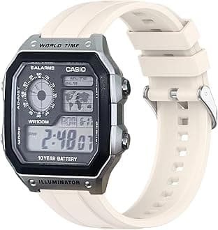 Watchbands for Casio AE 1200 / W 218h / AE 1300 / F 91W/ W 218h / AQ S810W Strap, Silicone Watch Band Wrist Strap Bracelet Wristband for Casio W 219 / F 108WH/ AE 1000W / SGW 500H