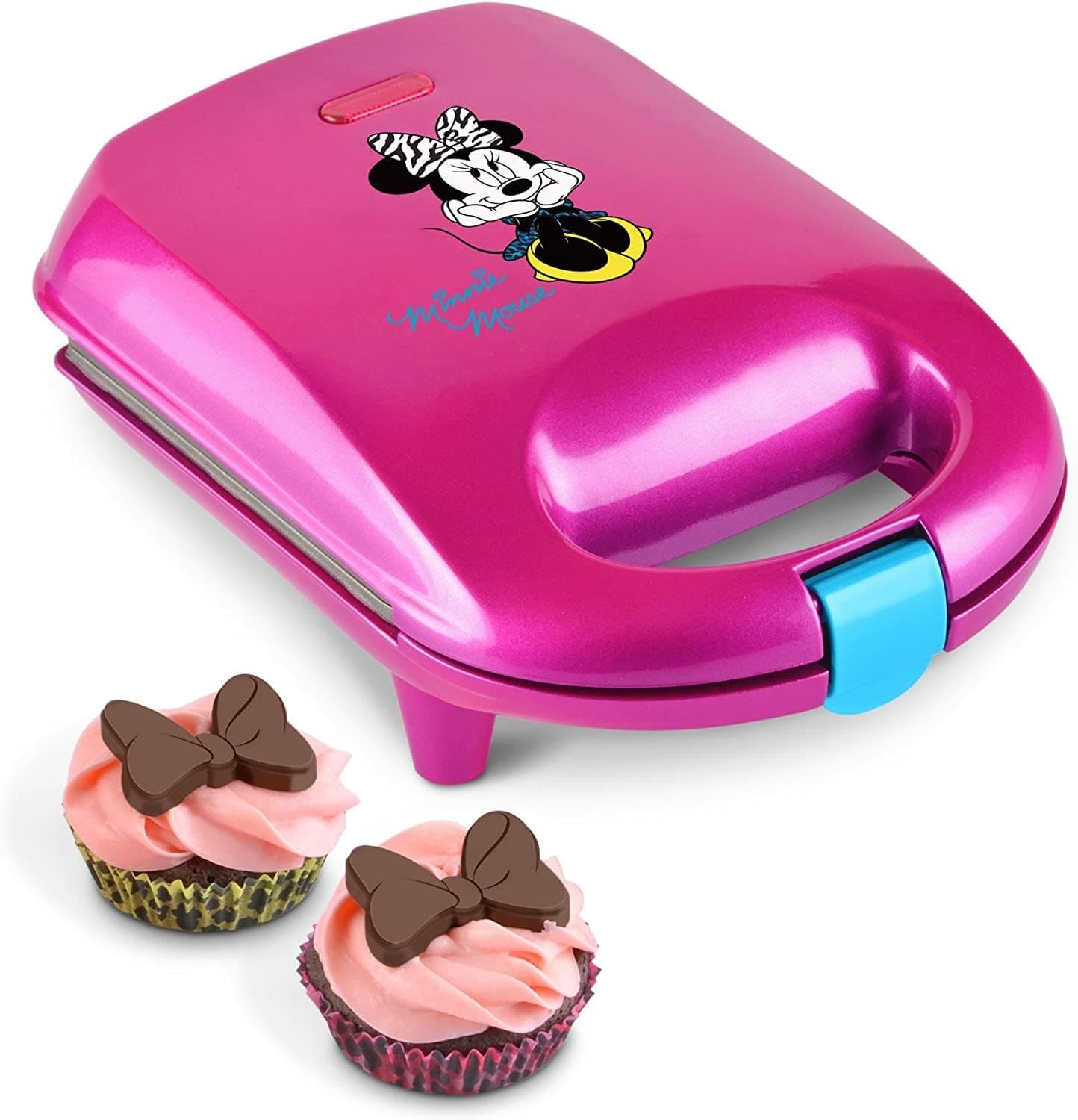 Minnie Mouse Mini Cupcake Maker with Liners by Select Brands - Appliance for Convenient Baking - Small Kitchen Appliance with Nonstick Coating & Latching Handle - Cupcake Maker Kit with Manual