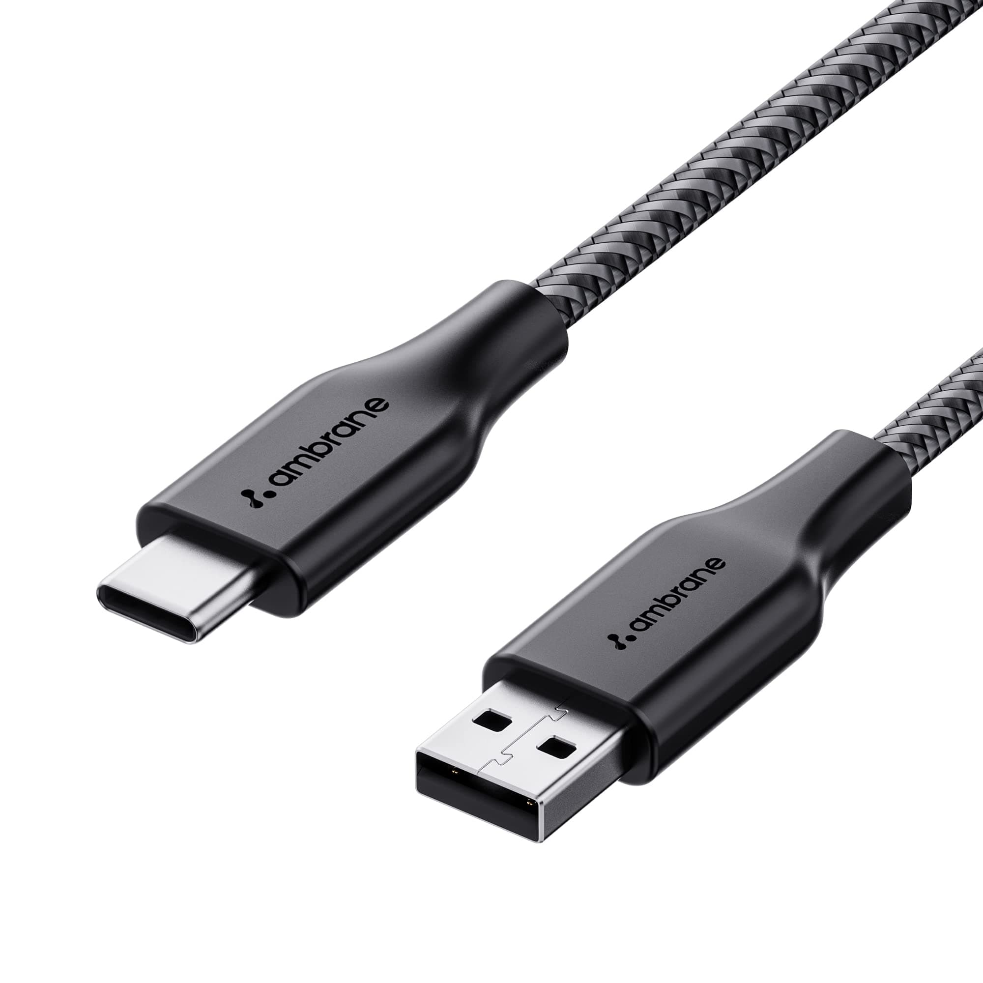 Ambrane Unbreakable 3A Fast Charging 1.5m Braided Type C Cable for Smartphones, Tablets, Laptops & other Type C devices, 480Mbps Data Sync, Quick Charge 3.0 (RCT15A, Black)