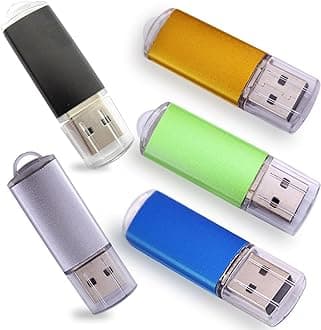 2GB 5PCS USB Flash Drives 2.0 Metal Key Memory Thumb Stick Pendrives Mixture Colors
