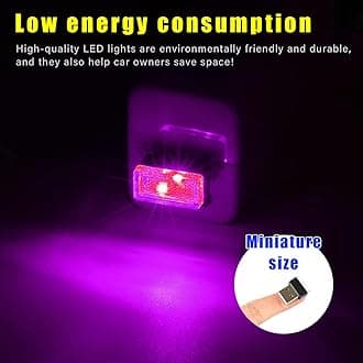 Augeny 4 Pack USB LED Atmosphere Lights for Car Interior USB Decorative Night Light Portable Atmosphere Lighting Kit Universal Vehicle Interior Accessories for Most