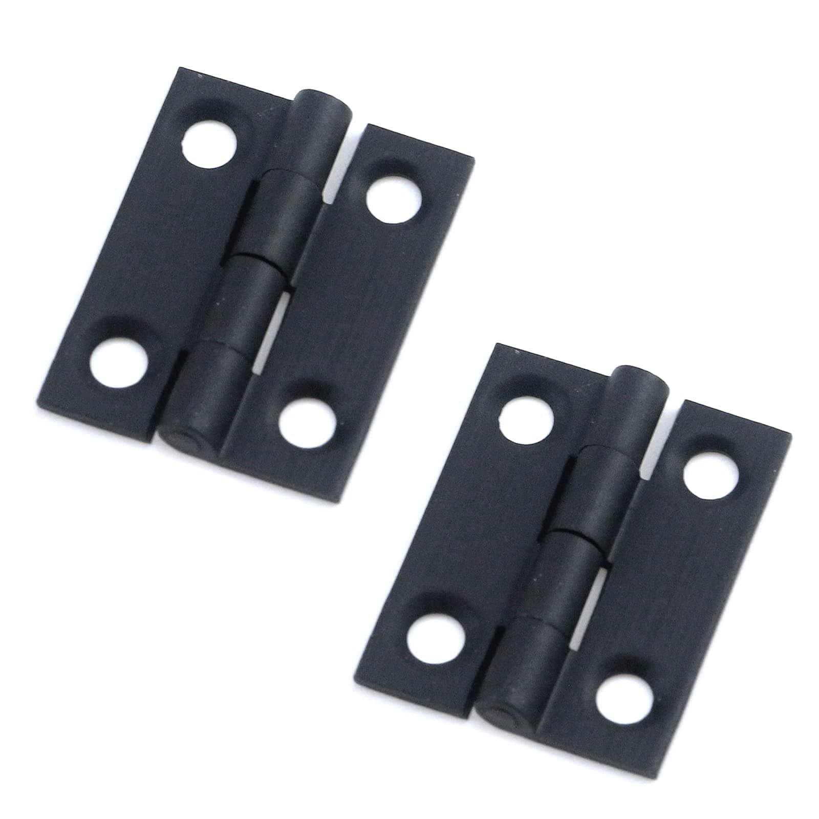 MY MIRONEY 2-Pack Mini Solid Brass Hinges Black Foldable Butt Hinge 1 Inch Small Hinges Door Hinges with Screws for Small Gift Box Jewelry Chest Wood Box