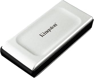 Kingston Xs2000 1Tb High Performance, Read/Write Speeds Up to 2,000Mb/S, Pocket-Sized Portable External Ssd Sxs2000/1000G, Silver, usb3.2_gen_2_x_2