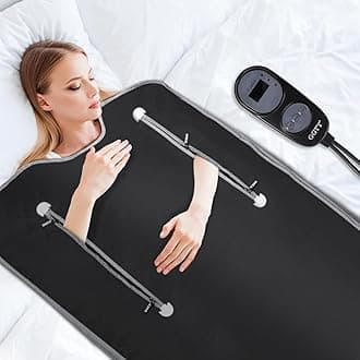 Infrared Sauna Blanket, Portable Design for Relaxation and Detoxification Highest 176℉（Pitch Black）
